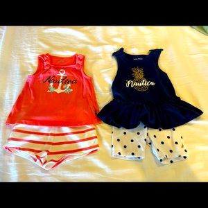 2  toddler girl Nautica shorts outfits